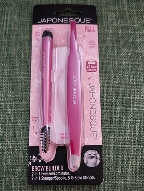 JAPONESQUE Pink Brow Builder 2-in-1 Tweezer & Laminator